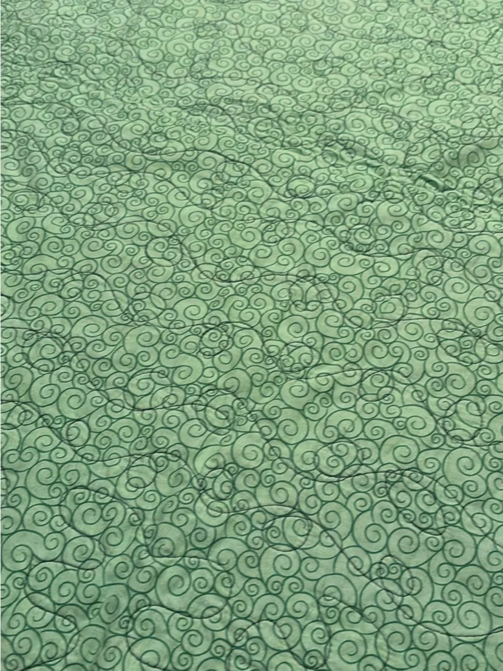 Green Patchwork Quilt with Black Accents - Handmade Bedding